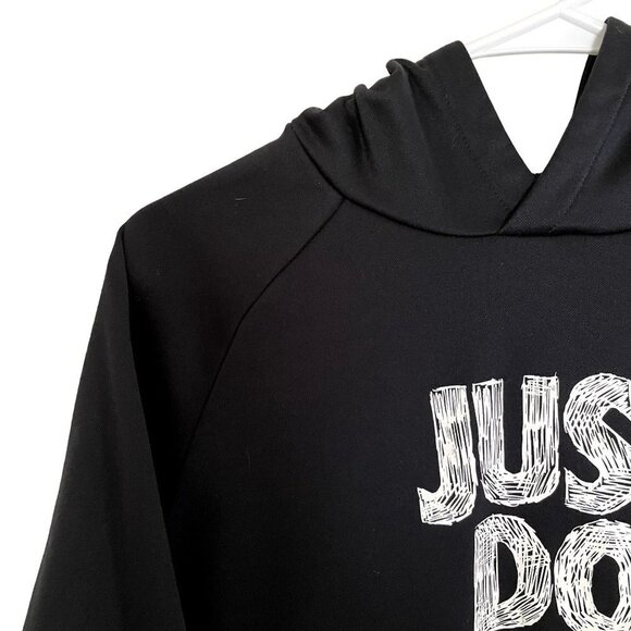 Nike dri-fit just do it black standard fit fleece sweater hoodie athleisure - Picture 3 of 8